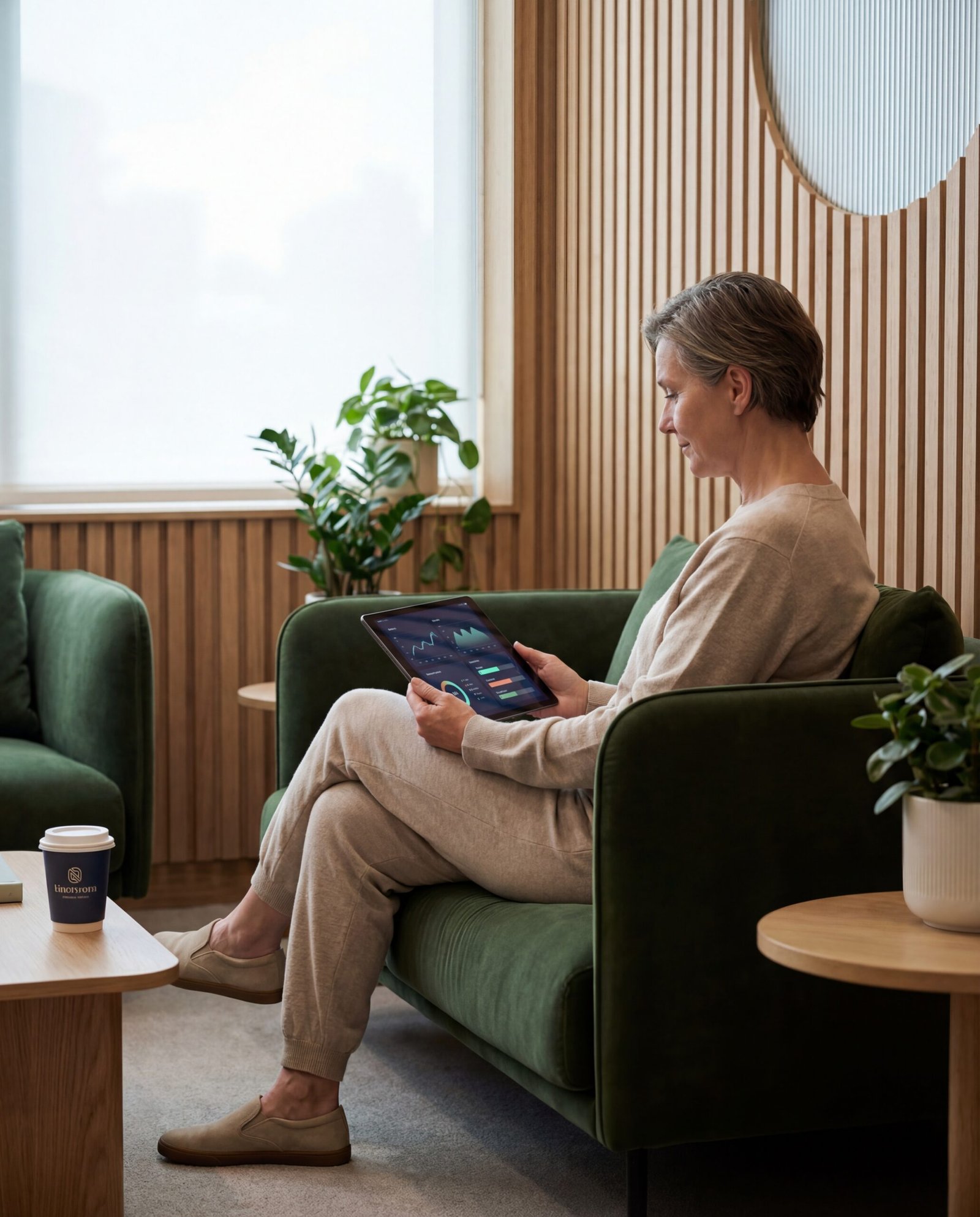 Woman looking at screen