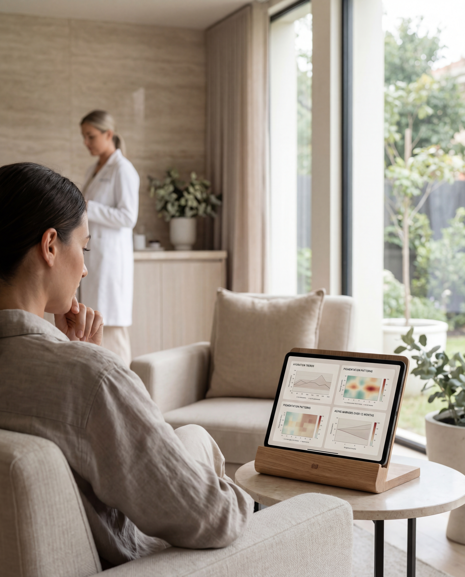 Woman looking at screen